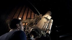 Student in observatory Stock Footage