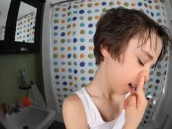 Nose picking specialist Stock Footage