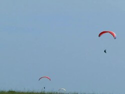 Paragliders in Sky Stock Footage