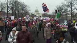 People Marching in Women's March on Washington D.C News Clip