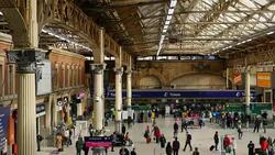 T/L London Victoria Station (4K/UHD to HD) Stock Footage