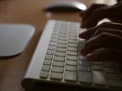 Man hands typing computer keyboard Stock Footage