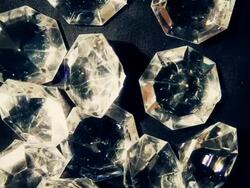 Diamonds flyover on black canvas Stock Footage
