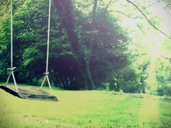 Vintage garden swing. Loopable. Stock Footage