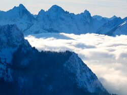 timelapse of moving fog in a winter landscape, tirol, austria Stock Footage