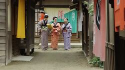 Group of Woman in Edo Period Village Stock Footage
