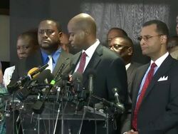 Nafissatou Diallo Press Conference. Diallo has accused former IMF Chief Dominique Strauss-Kahn of sexual assault Stock Footage