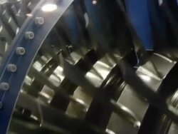 Jet engine turbine cut open video Stock Footage