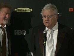 INTERVIEW - Don Henley, Randy Newman on the awards at 28th Annual Rock and Roll Hall Of Fame Induction Ceremony - Press Room 4/18/2013 in Los Angeles, CA.(Footage by WireImage Video/Getty Images Entertainment Video) Stock Footage