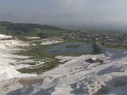 Travertines, Pamukkale (Hierapolis), Turkey Stock Footage
