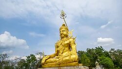 Time Lapse of cloud moving over the Buddha Image in Thailand Stock Footage