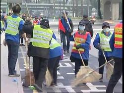 Sit-in protesters removed, clean-up protest area News Clip