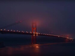 WS T/L Shot of nightfall over golden gate bridge / San Francisco, California, United States Stock Footage
