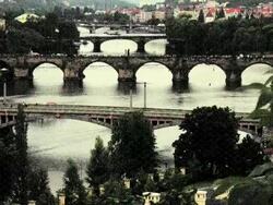 Old Postcard Effect: Prague, Czech Republic -Time Lapse-ic Stock Footage