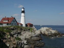 HD video Portland Head Lighthouse Maine Stock Footage