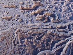 Aerial cracked earth in the Negev desert, Judea Desert, Israel Stock Footage