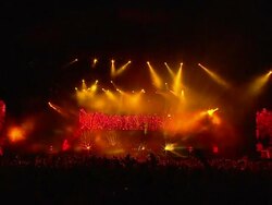 W/S EXT Concert Crowd Festival Night Stage Stock Footage