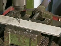 CU Drilling in steel plate / Konz, Rhineland-Palatinate, Germany Stock Footage