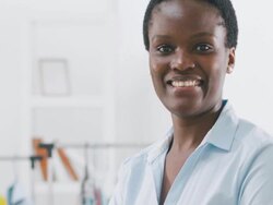 HD: Female Fashion Designer in her office. Stock Footage