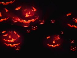 Halloween pumpkin attack, loopable - NTSC Stock Footage