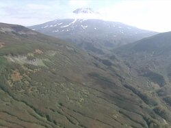 WS AERIAL View of landscape / Caucasus, Russia Stock Footage