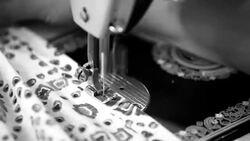 Stitching on sewing machine Stock Footage