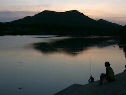 HD 1080i Fishing at Dusk 3 Stock Footage
