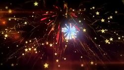 Stars and Fireworks Background (Loopable) Stock Footage