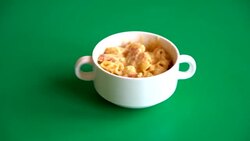macaroni cheese and ham Stock Footage