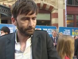 INTERVIEW - David Tennant on filming in Scotland, on the independence referendum, on how Guy Jenkins and Andy Hamilton insight on family life, working with Billy Connolly, filming 'Broadchurch' season 2 at at 'What We Did On Our Holiday' UK film premiere Stock Footage