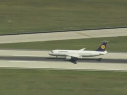 Plane Taking Off From Munich Airport Stock Footage