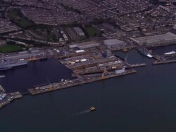 AERIAL, Her Majesty's Naval Base, Devonport, Plymouth, England Stock Footage