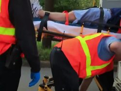 Early Morning Accident Sent One Man to Hospital Stock Footage