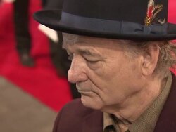 Bill Murray at 'The Monuments Men' UK Film Premiere at National Gallery on February 11, 2014 in London, England. Stock Footage