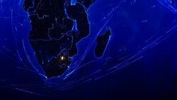 World connections. Aerial, maritime, terrestrial routes/country borders. Africa. Locked. Stock Footage