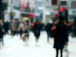 Busy Shopping Street Stock Footage