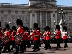Changing Guards at Buckingham Palace, With Audio Stock Footage