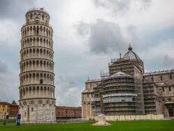 TIME LAPSE: Leaning Tower of Pisa and Cathedral Stock Footage