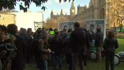 The Green Party Hold Demonstration In Westminster RE Televised Debates News Clip
