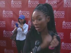 INTERVIEW - Brandy on on why it was important for her to attend at 21st Annual EIF Revlon Run Walk For Women Stock Footage