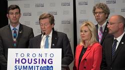 Toronto Affordable Housing Summit 2016: John Tory Speaking. He is the Mayor of Toronto Stock Footage