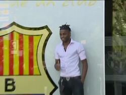 Alex Song Barcelona's new "Indomitable Lion" Stock Footage