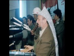 UPITN 3 2 80 ARAFAT SPEAKING AT PLO MEETING IN BEIRUT Instructional Video