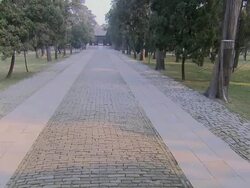 WS TU Shot of walkway in Confucius Temple / Qufu, Shandong Province, China Stock Footage