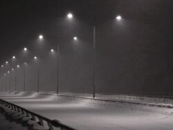 Heavy Snow fall at Night Stock Footage