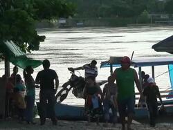 Little port for passengers along Beni river. Bolivia, Amazon Stock Footage