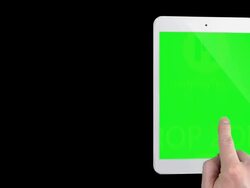 Touchscreen tablet gestures with chroma key. HD Stock Footage