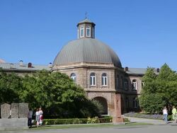 Vagharshapat, Echmiadzin cathedral, theological school building Stock Footage