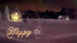HD: Happy Holidays Text Over Winter Wonderland Stock Footage