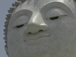 Pull Back Shot Big Buddha Phuket Thailand Stock Footage